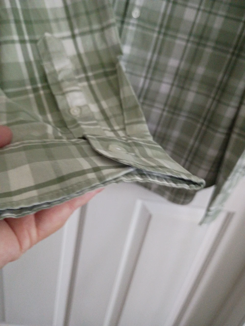 J. Crew Green and White Plaid Button-Down Shirt